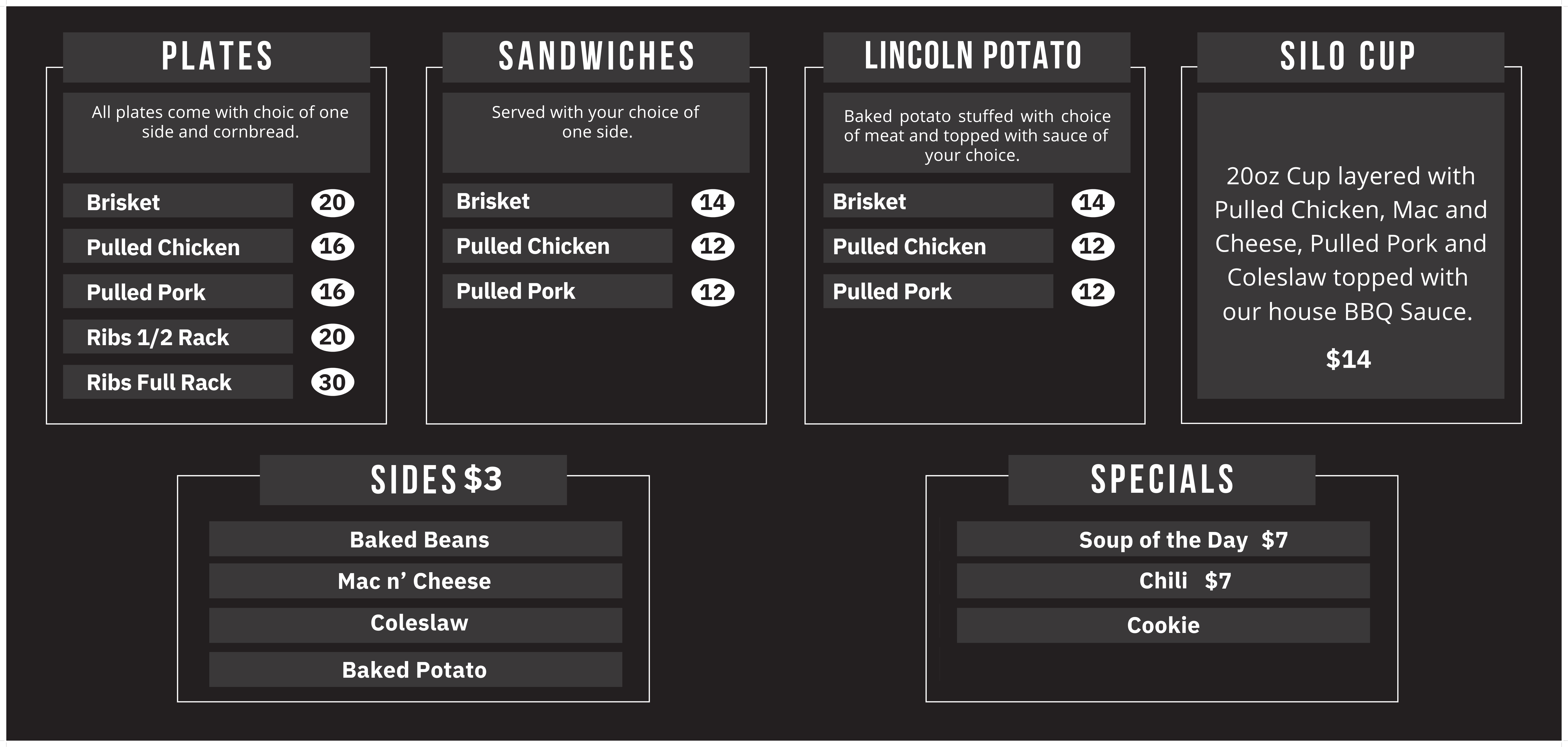 LOM BBQ Menu